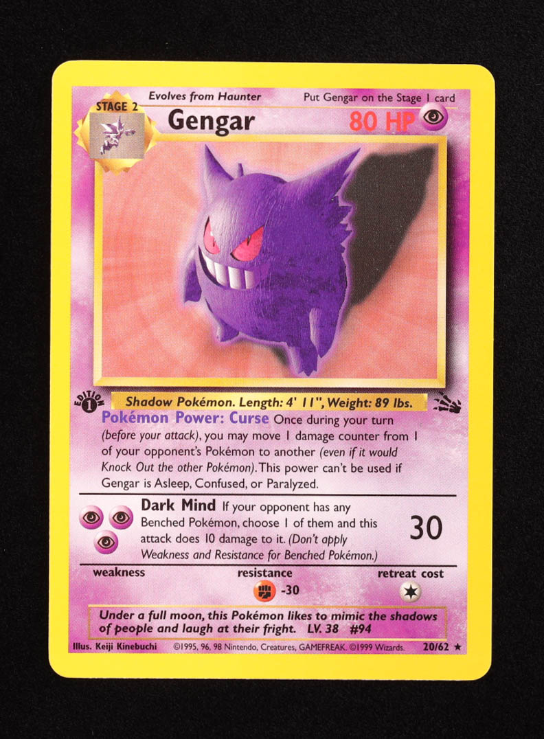 Gengar Pokemon 1999 Fossil #20 at PristineAuction.com Gengar Pokemon 1999 Fossil #20 at PristineAuction.com