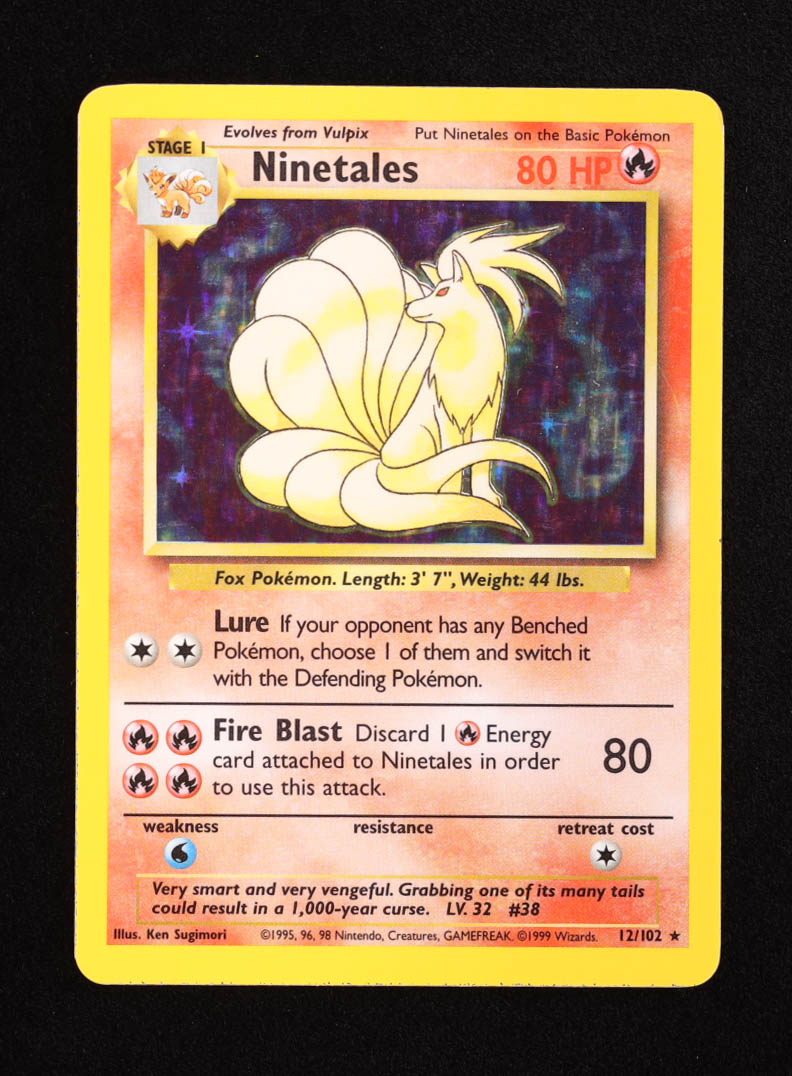 Ninetales Pokemon 1999 Base Unlimited #12 Holo at PristineAuction.com Ninetales Pokemon 1999 Base Unlimited #12 Holo at PristineAuction.com