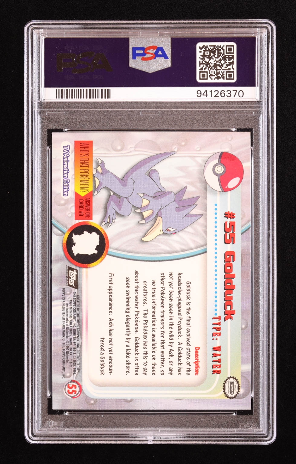 Golduck 1999 Topps Pokemon TV #55 Foil (PSA 8) at PristineAuction.com Golduck 1999 Topps Pokemon TV #55 Foil (PSA 8) at PristineAuction.com