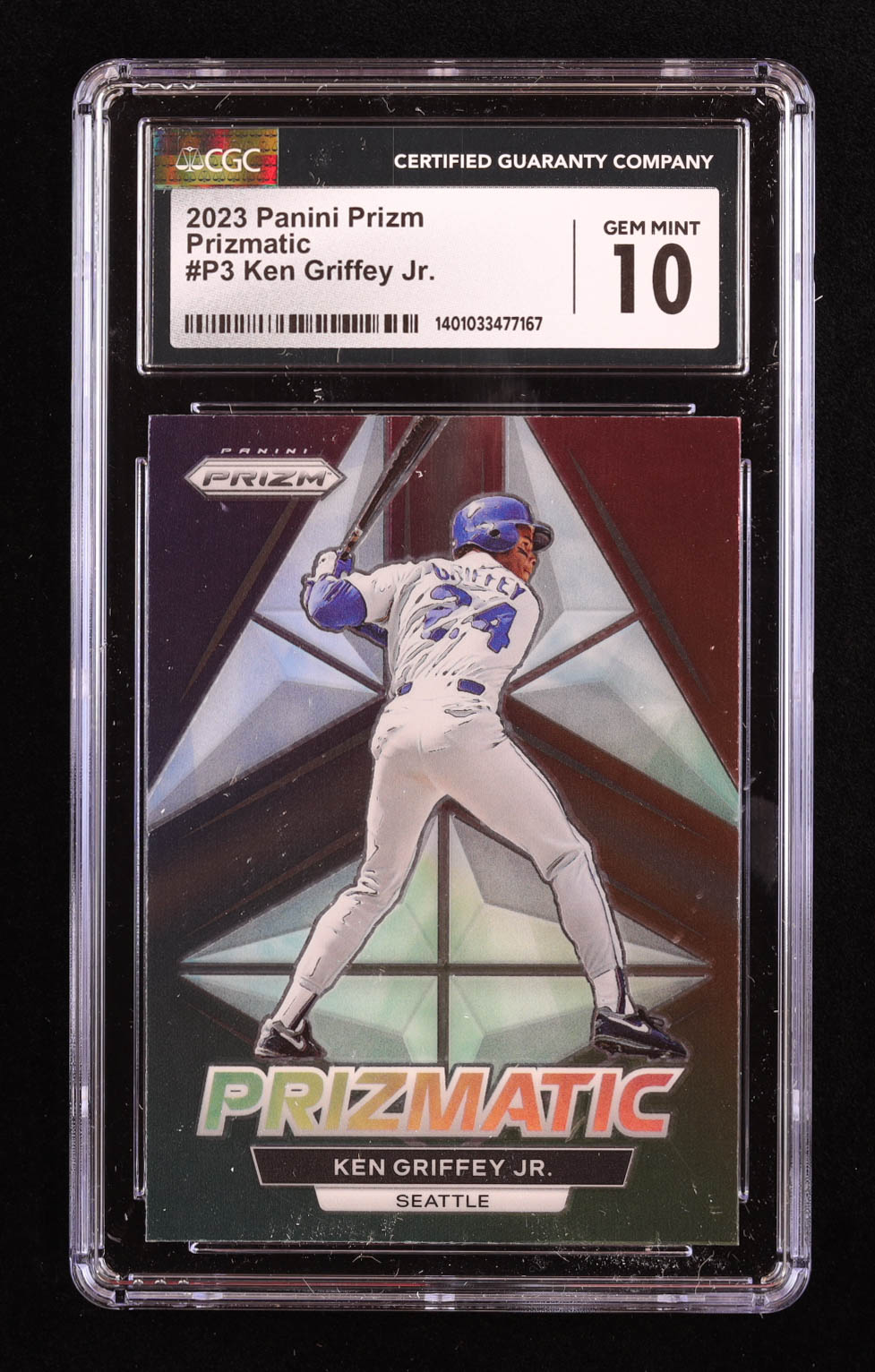 Ken Griffey Jr. 2023 Panini Prizm Prizmatic #3 RC (CGC 10) at PristineAuction.com Ken Griffey Jr. 2023 Panini Prizm Prizmatic #3 RC (CGC 10) at PristineAuction.com