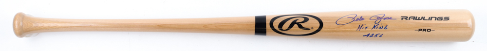 Pete Rose Signed Rawlings Baseball Bat Inscribed "4256" & "Hit King" (PSA) at PristineAuction.com Pete Rose Signed Rawlings Baseball Bat Inscribed "4256" & "Hit King" (PSA) at PristineAuction.com