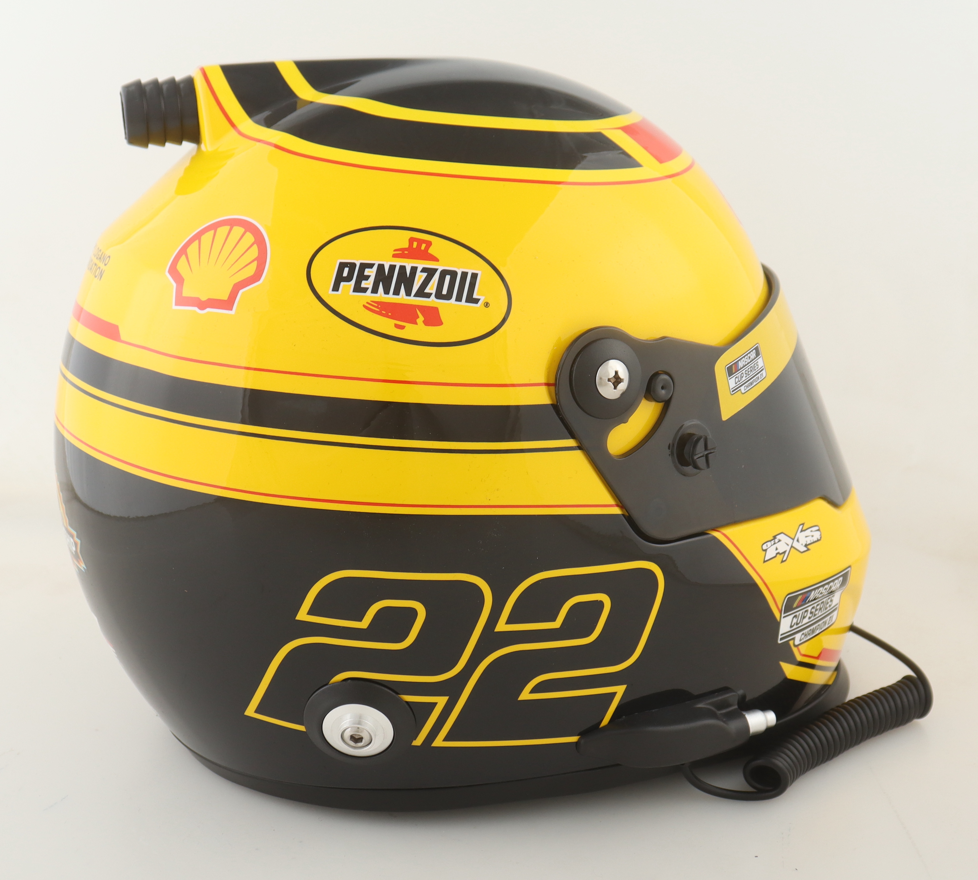 Joey Logano Signed NASCAR Pennzoil Championship Cup Full-Size Helmet (PA) at PristineAuction.com Joey Logano Signed NASCAR Pennzoil Championship Cup Full-Size Helmet (PA) at PristineAuction.com