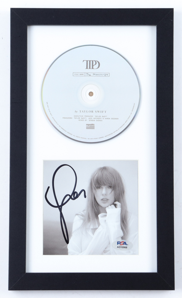 Taylor Swift Signed Custom Framed "The Tortured Poets Department" CD Album Cover Display (PSA) at PristineAuction.com Taylor Swift Signed Custom Framed "The Tortured Poets Department" CD Album Cover Display (PSA) at PristineAuction.com