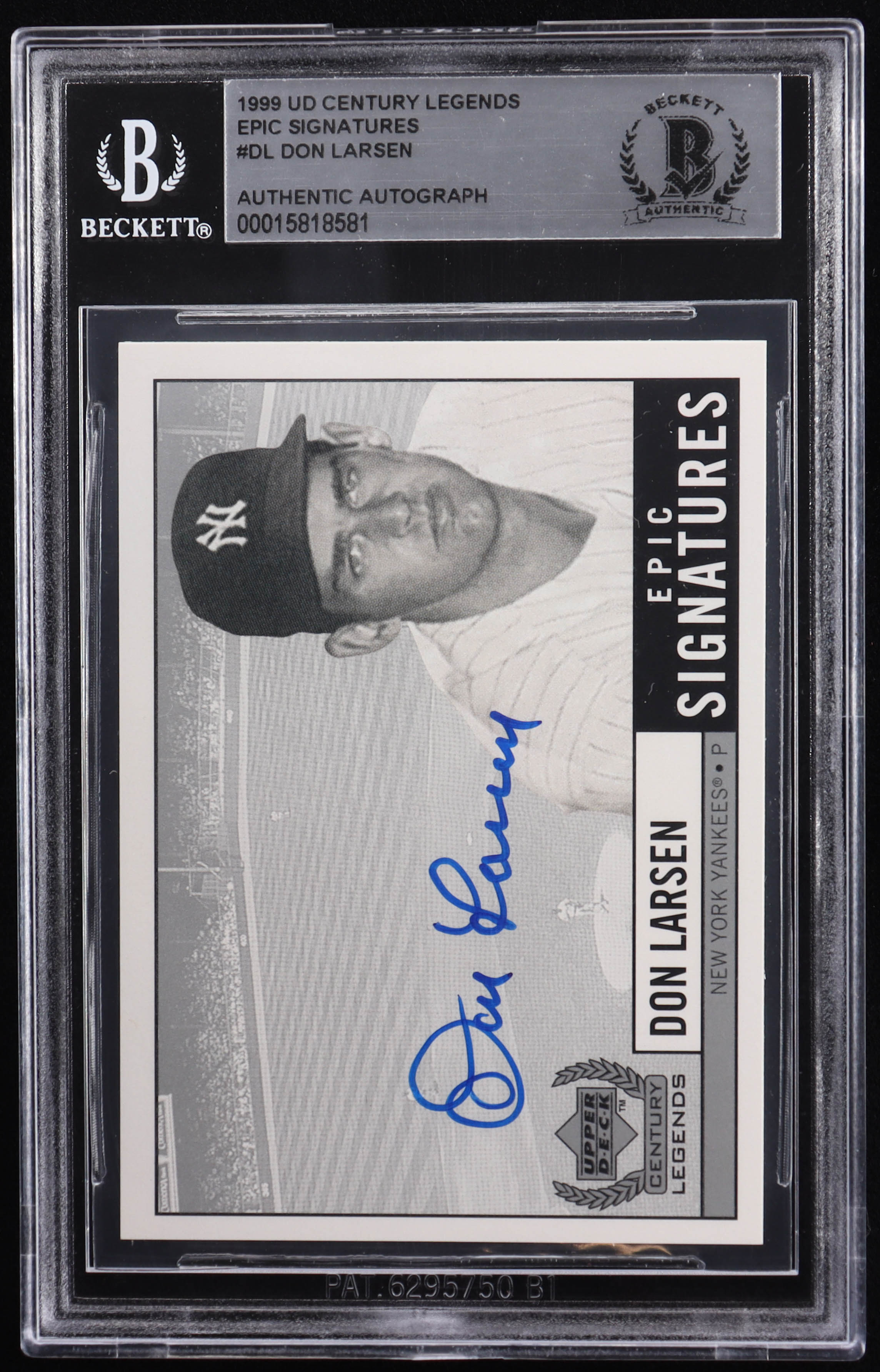 Don Larsen 1999 UD Century Legends Epic Signatures #DL (BGS Authentic) at PristineAuction.com Don Larsen 1999 UD Century Legends Epic Signatures #DL (BGS Authentic) at PristineAuction.com