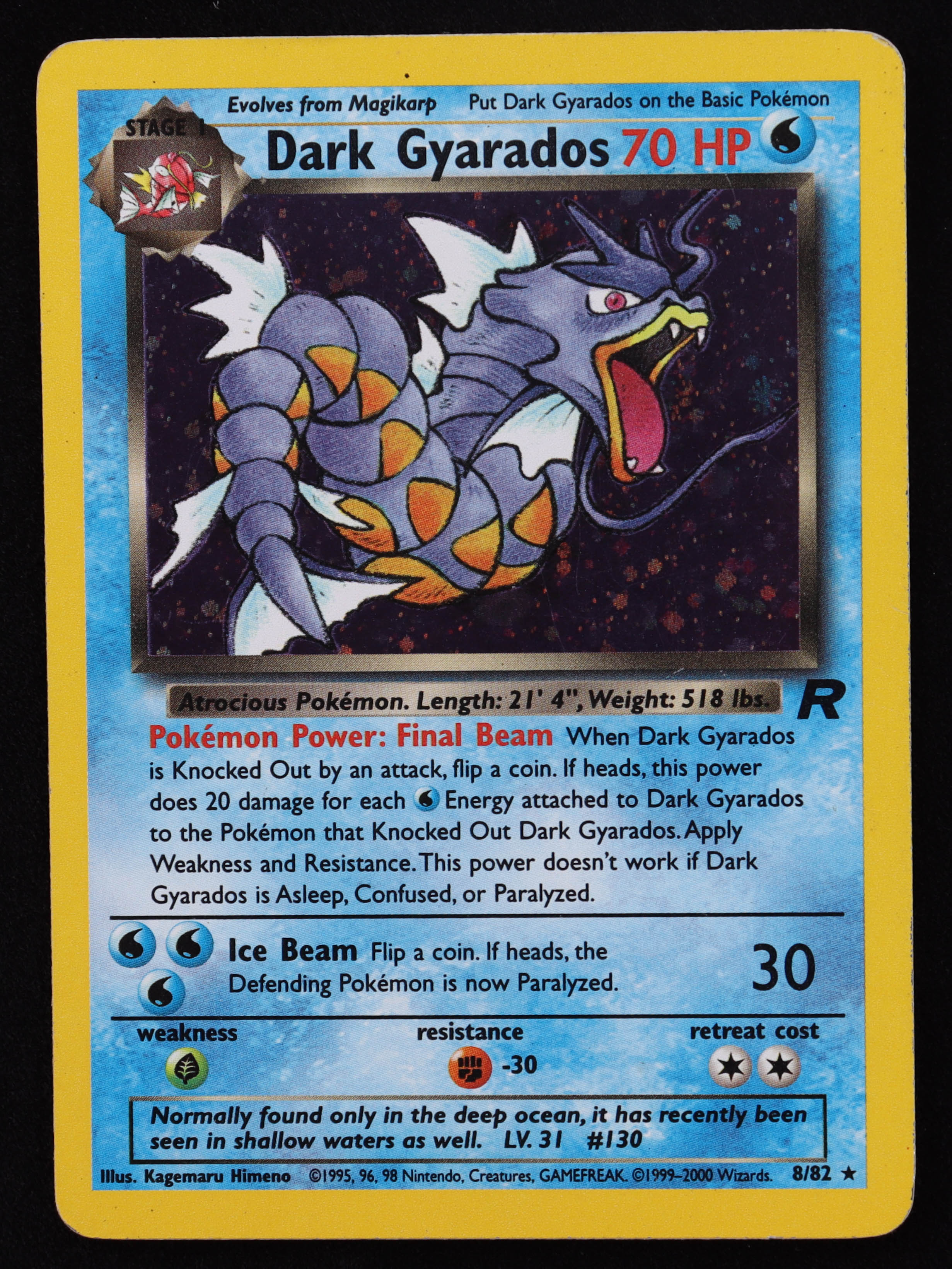 Dark Gyarados 2000 Pokemon Team Rocket Unlimited #8 Holo at PristineAuction.com Dark Gyarados 2000 Pokemon Team Rocket Unlimited #8 Holo at PristineAuction.com