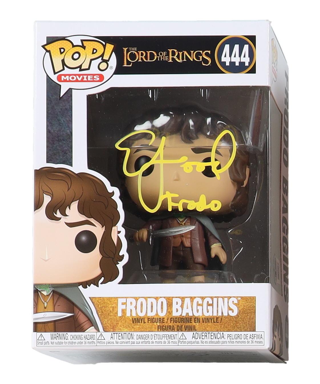 Elijah Wood Signed "The Lord of the Rings" #444 Frodo Baggins Funko Pop! Vinyl Figure Inscribed "Frodo" (Beckett) at PristineAuction.com Elijah Wood Signed "The Lord of the Rings" #444 Frodo Baggins Funko Pop! Vinyl Figure Inscribed "Frodo" (Beckett) at PristineAuction.com