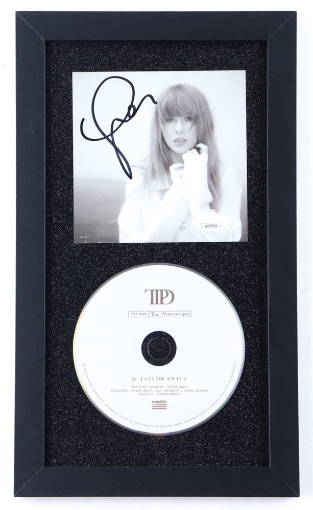 Taylor Swift Signed Custom Framed "The Tortured Poets Department" CD Album Cover Display With Disc (JSA) at PristineAuction.com Taylor Swift Signed Custom Framed "The Tortured Poets Department" CD Album Cover Display With Disc (JSA) at PristineAuction.com