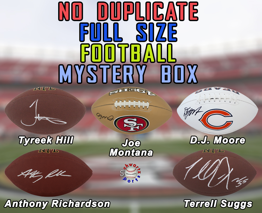 Full Size Football (NO DUPLICATE) Signed Mystery Box - Series 12 (Limited to 75) - Schwartz Sports at PristineAuction.com Full Size Football (NO DUPLICATE) Signed Mystery Box - Series 12 (Limited to 75) - Schwartz Sports at PristineAuction.com