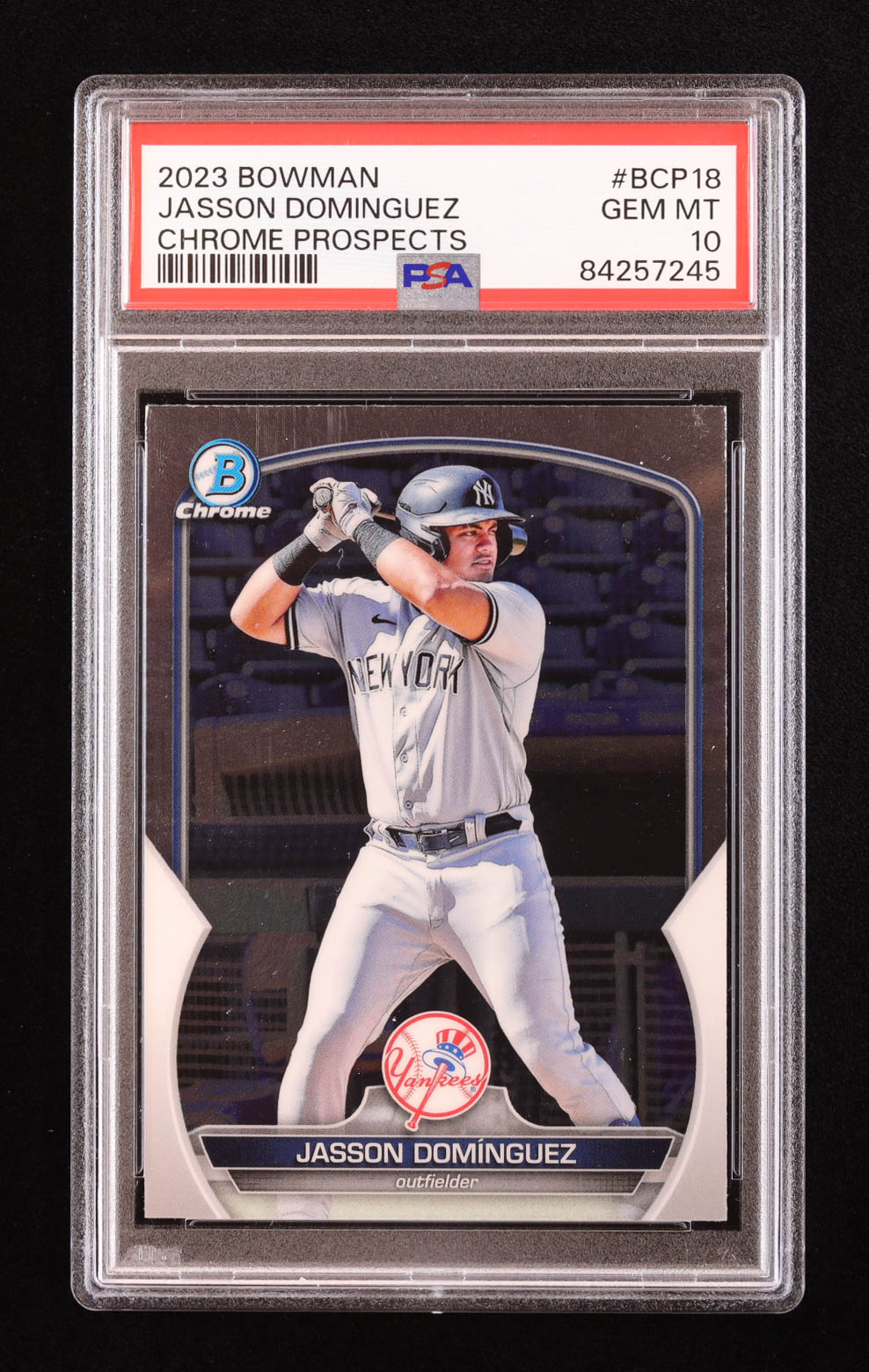 Jasson Dominguez 2023 Bowman Chrome Prospects #BCP18 RC (PSA 10) at PristineAuction.com Jasson Dominguez 2023 Bowman Chrome Prospects #BCP18 RC (PSA 10) at PristineAuction.com
