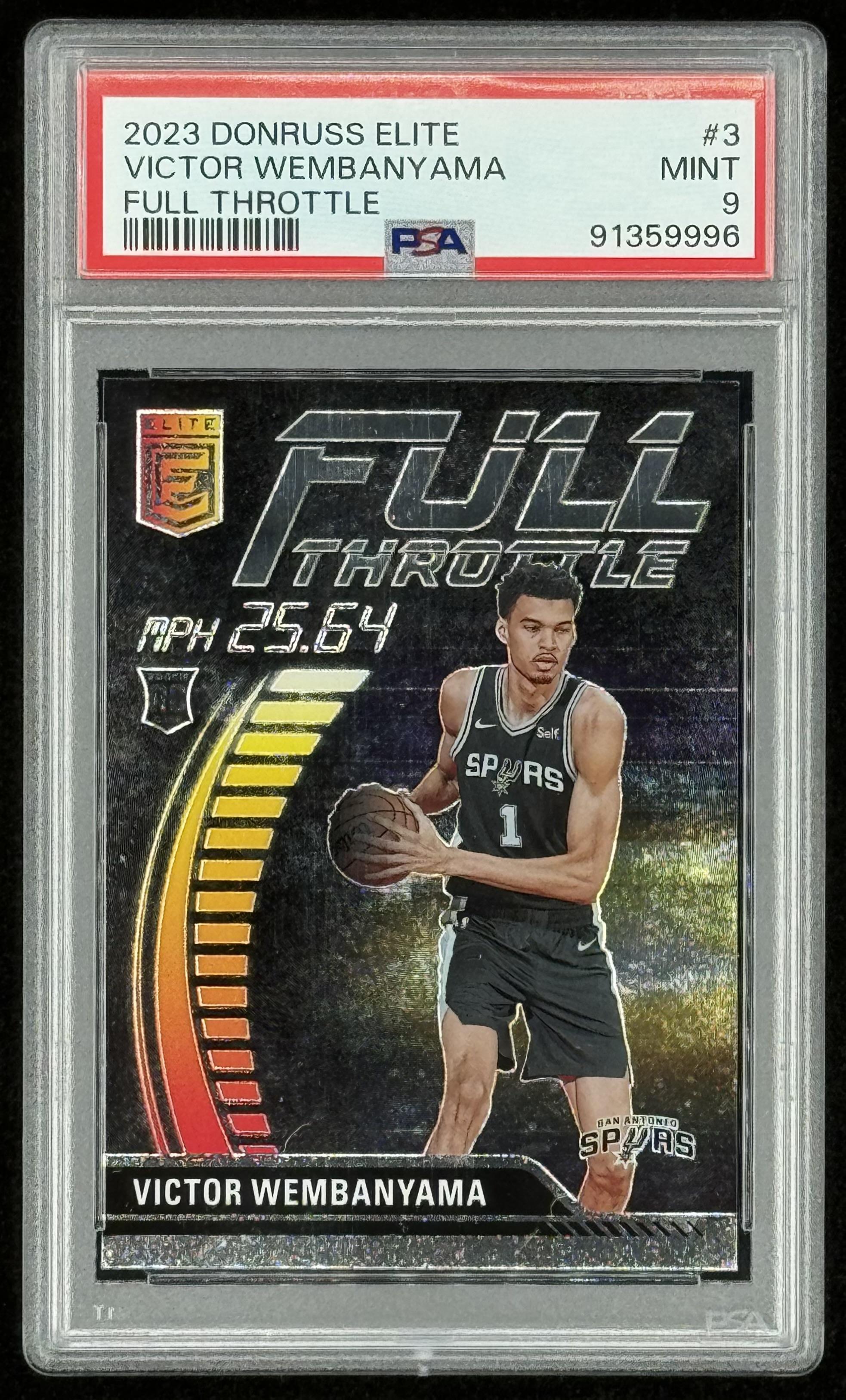 Victor Wembanyama 2023-24 Elite Full Throttle #3 RC (PSA 9) at PristineAuction.com Victor Wembanyama 2023-24 Elite Full Throttle #3 RC (PSA 9) at PristineAuction.com