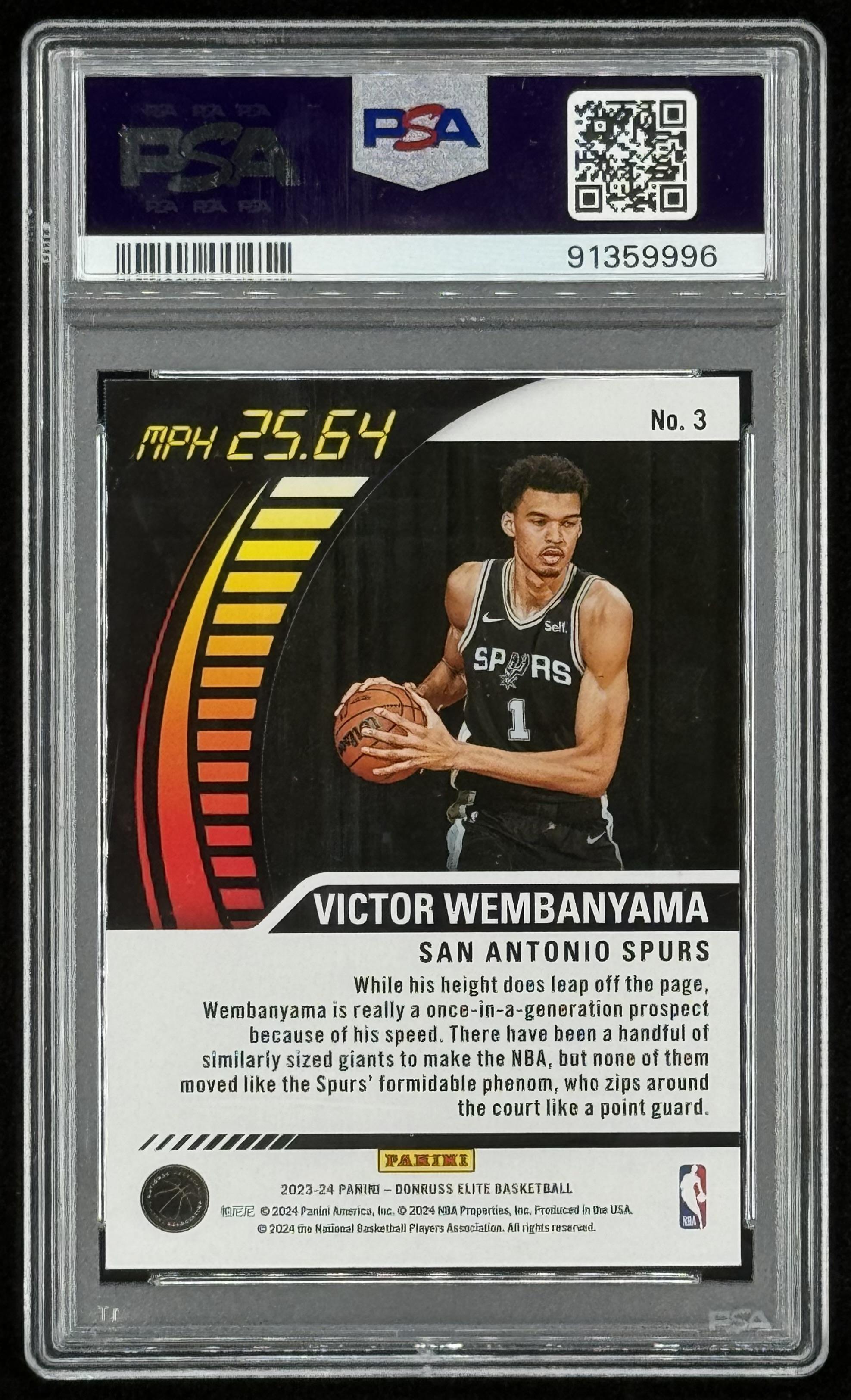 Victor Wembanyama 2023-24 Elite Full Throttle #3 RC (PSA 9) at PristineAuction.com Victor Wembanyama 2023-24 Elite Full Throttle #3 RC (PSA 9) at PristineAuction.com