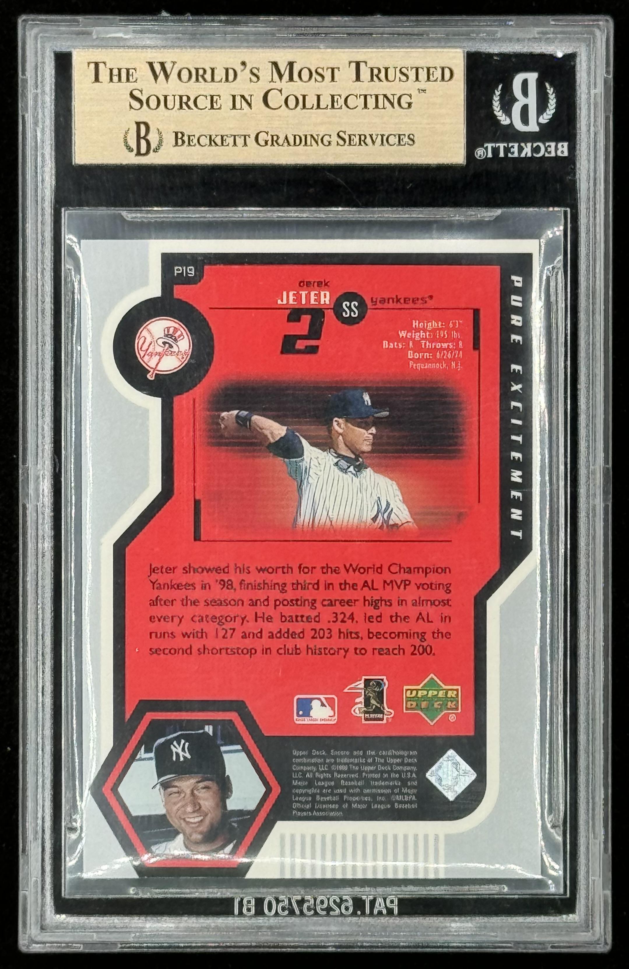 Derek Jeter 1999 Upper Deck Encore Pure Excitement #P19 (BGS 9.5) at PristineAuction.com Derek Jeter 1999 Upper Deck Encore Pure Excitement #P19 (BGS 9.5) at PristineAuction.com