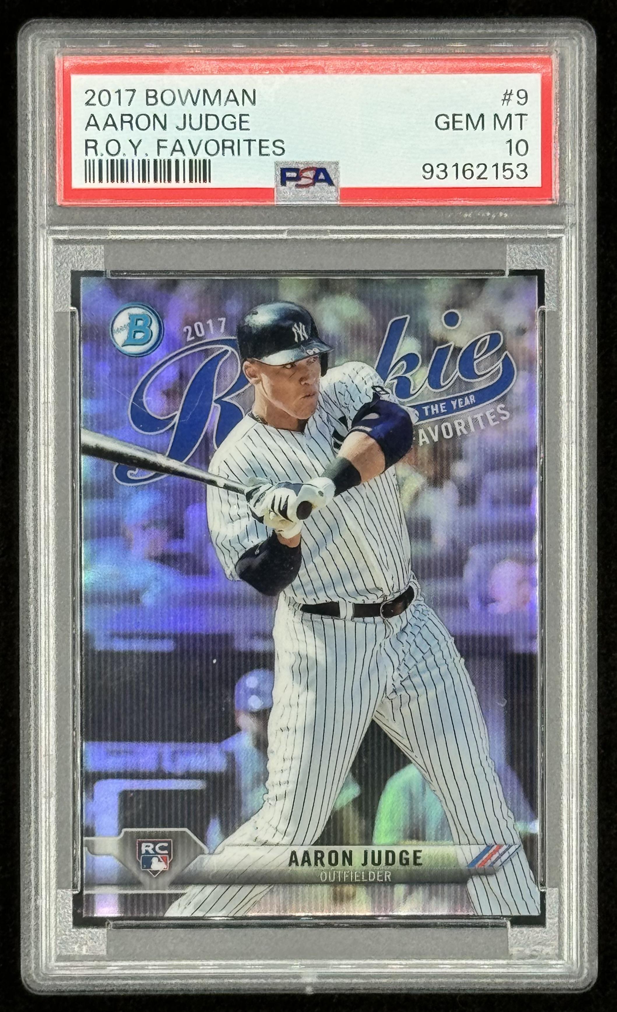 Aaron Judge 2017 Bowman Chrome Rookie of the Year Favorites #ROYF9 (PSA 10) at PristineAuction.com Aaron Judge 2017 Bowman Chrome Rookie of the Year Favorites #ROYF9 (PSA 10) at PristineAuction.com