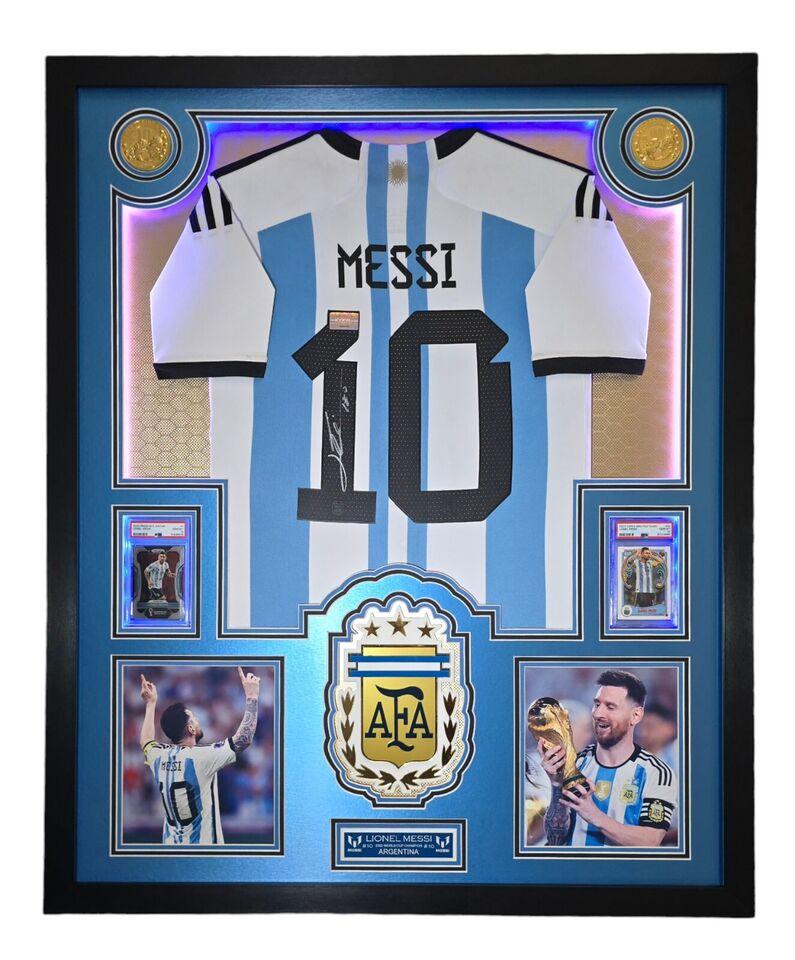 Lionel Messi Signed Argentina Custom Framed Nike Jersey with LED ...