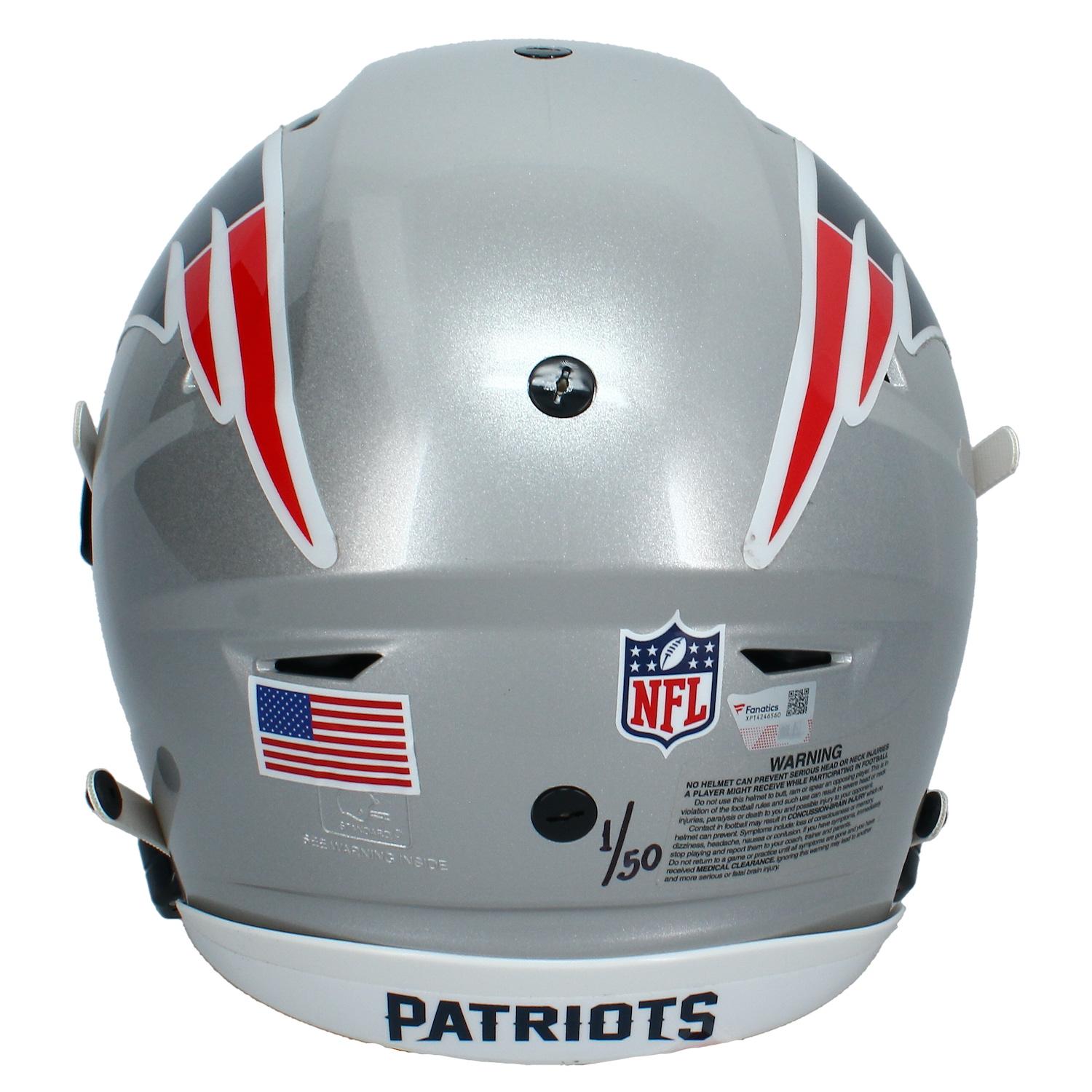 Tom Brady Signed Patriots LE Full-Size Authentic On-Field SpeedFlex Helmet Inscribed "NFL Draft Pick 199" (Fanatics) at PristineAuction.com Tom Brady Signed Patriots LE Full-Size Authentic On-Field SpeedFlex Helmet Inscribed "NFL Draft Pick 199" (Fanatics) at PristineAuction.com