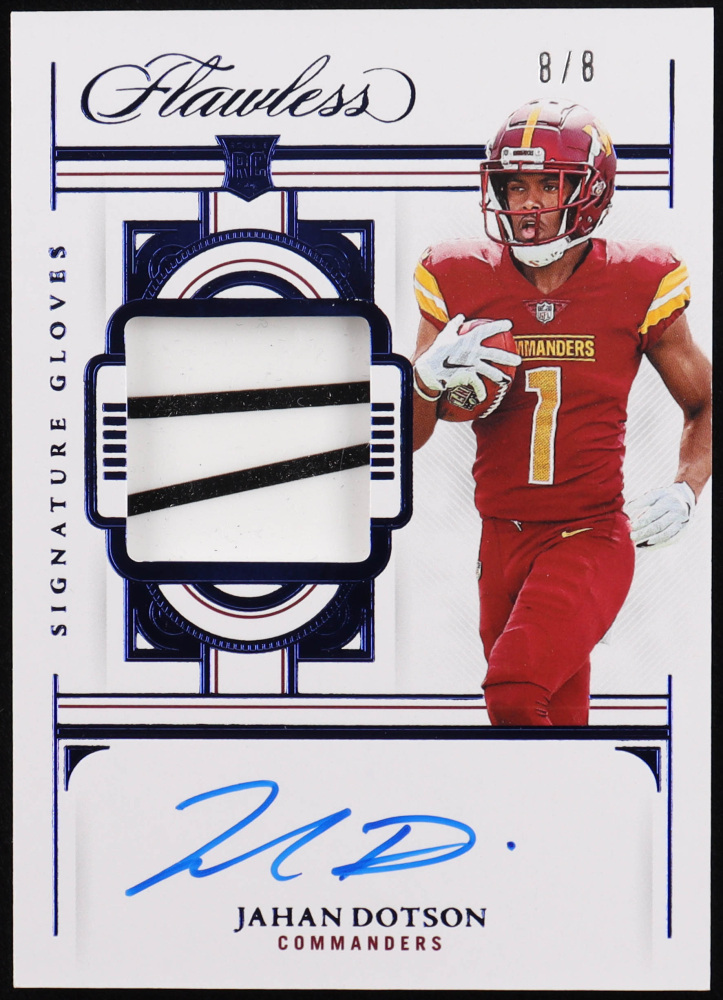 Jahan Dotson 2022 Panini Flawless Signature Gloves Sapphire #SGJD RC #8/8
