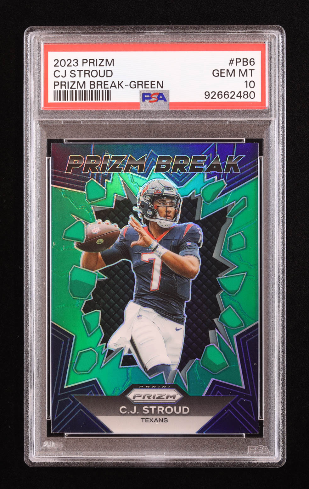 CJ Stroud 2023 Panini Prizm Prizm Break Prizms Green #6 RC (PSA 10) at PristineAuction.com CJ Stroud 2023 Panini Prizm Prizm Break Prizms Green #6 RC (PSA 10) at PristineAuction.com