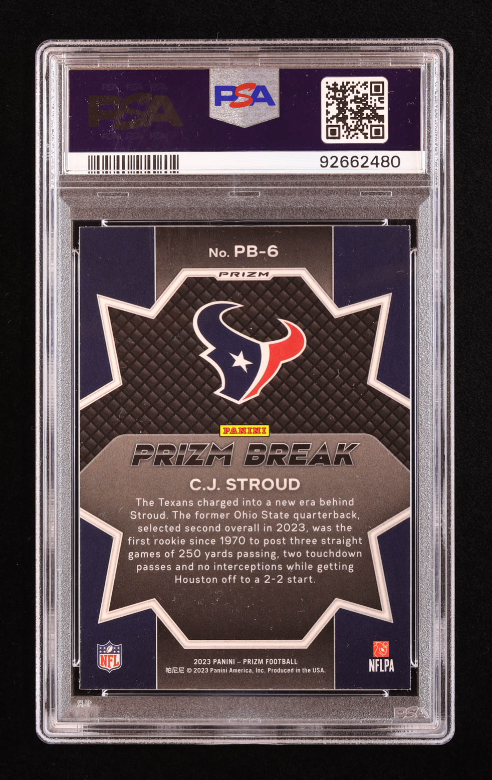 CJ Stroud 2023 Panini Prizm Prizm Break Prizms Green #6 RC (PSA 10) at PristineAuction.com CJ Stroud 2023 Panini Prizm Prizm Break Prizms Green #6 RC (PSA 10) at PristineAuction.com