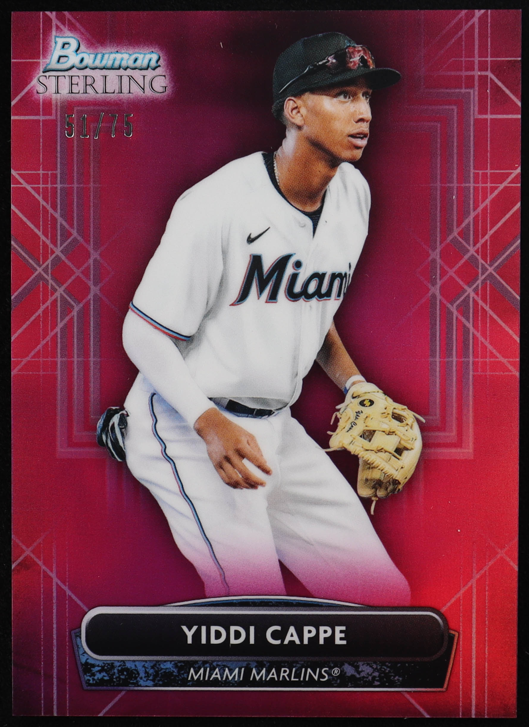 Yiddi Cappe 2022 Bowman Sterling Prospects Pink Refractors #BSP55 RC #51/75 at PristineAuction.com Yiddi Cappe 2022 Bowman Sterling Prospects Pink Refractors #BSP55 RC #51/75 at PristineAuction.com