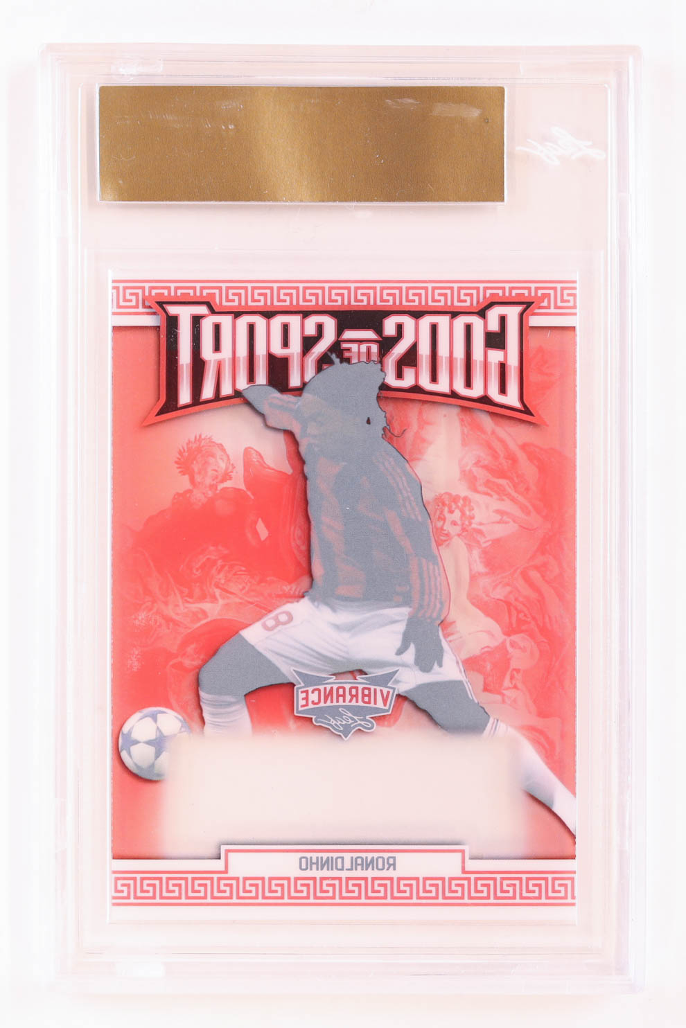 Ronaldinho 2022 Leaf Vibrance Gods of Sport Pre-Production Proof Clear Red Flood #1/1 (Leaf) at PristineAuction.com Ronaldinho 2022 Leaf Vibrance Gods of Sport Pre-Production Proof Clear Red Flood #1/1 (Leaf) at PristineAuction.com