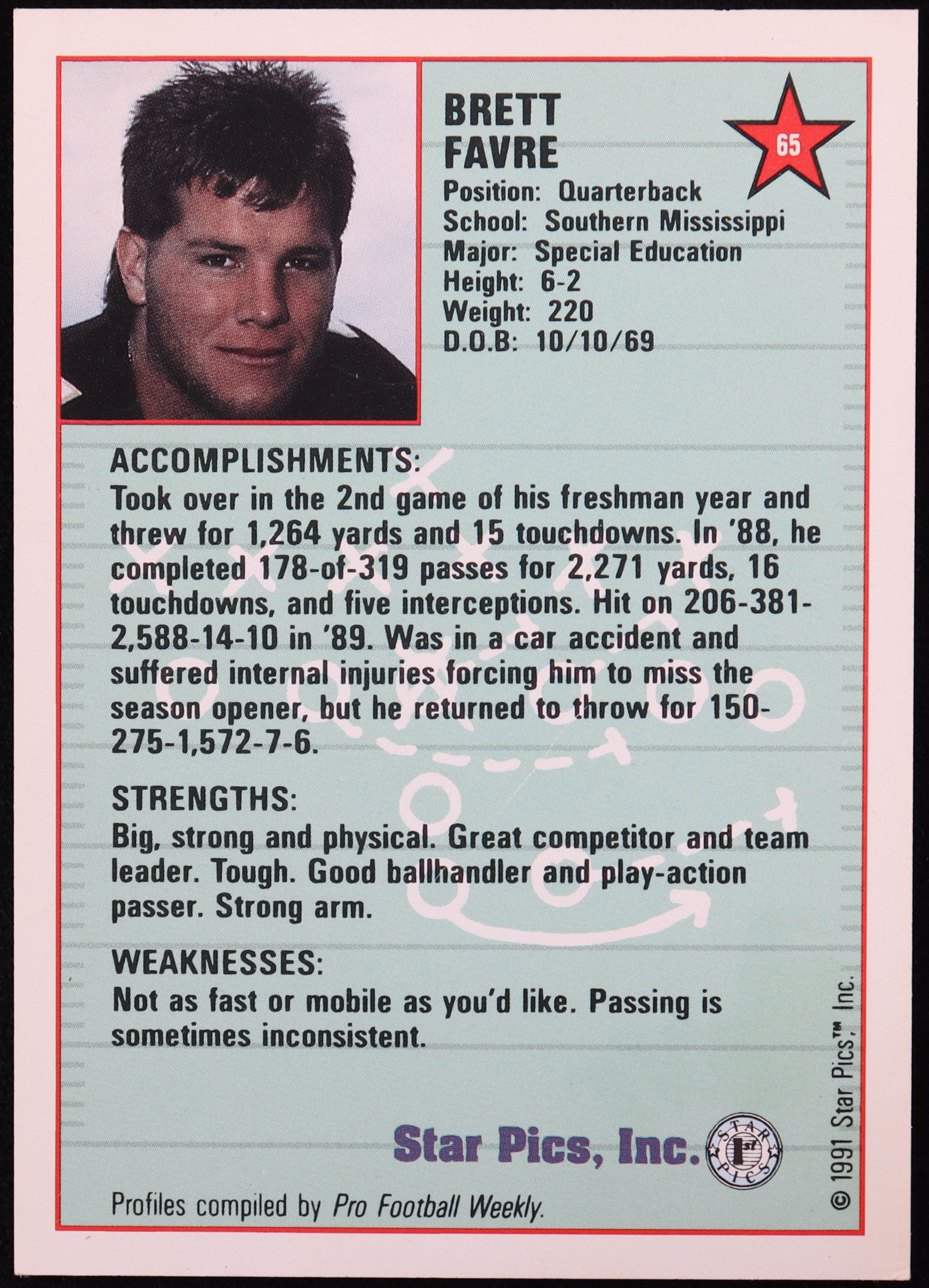 Brett Favre 1991 Star Pics #65 RC at PristineAuction.com Brett Favre 1991 Star Pics #65 RC at PristineAuction.com