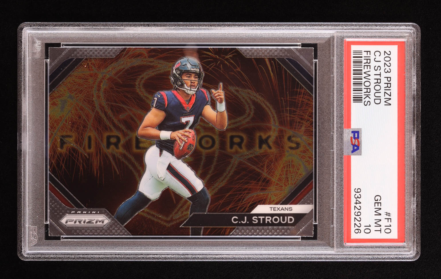 CJ Stroud 2023 Panini Prizm Fireworks #10 RC (PSA 10) at PristineAuction.com CJ Stroud 2023 Panini Prizm Fireworks #10 RC (PSA 10) at PristineAuction.com