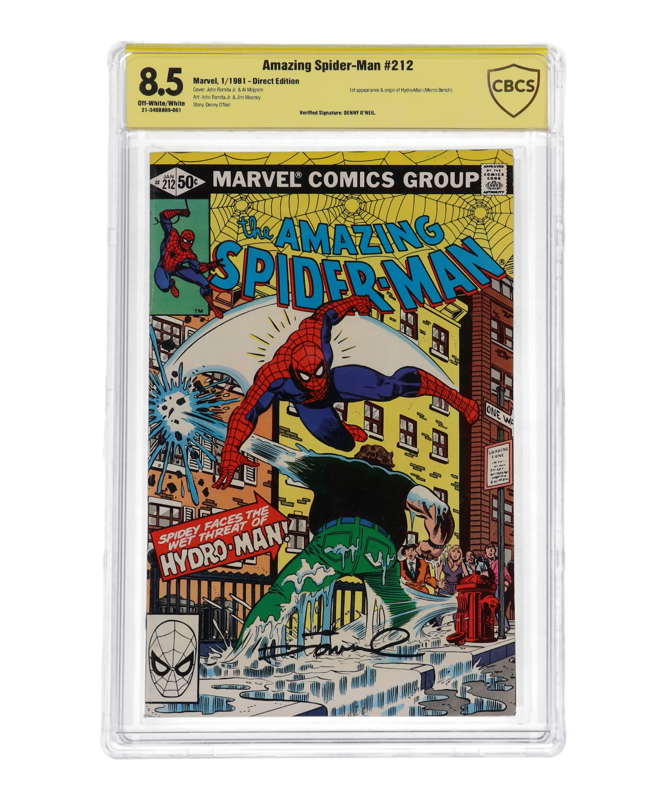 Denny O'neil Signed 1981 "The Amazing Spider-Man" Issue #212 Marvel Comic Book (CBCS 8.5) at PristineAuction.com Denny O'neil Signed 1981 "The Amazing Spider-Man" Issue #212 Marvel Comic Book (CBCS 8.5) at PristineAuction.com