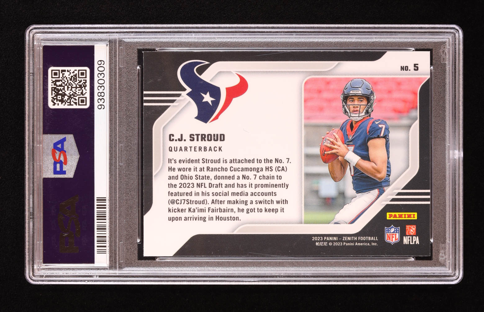 CJ Stroud 2023 Zenith Behind the Numbers #5 RC (PSA 10) at PristineAuction.com CJ Stroud 2023 Zenith Behind the Numbers #5 RC (PSA 10) at PristineAuction.com