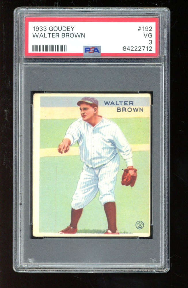 Walter Brown 1933 Goudey #192 (PSA 3)