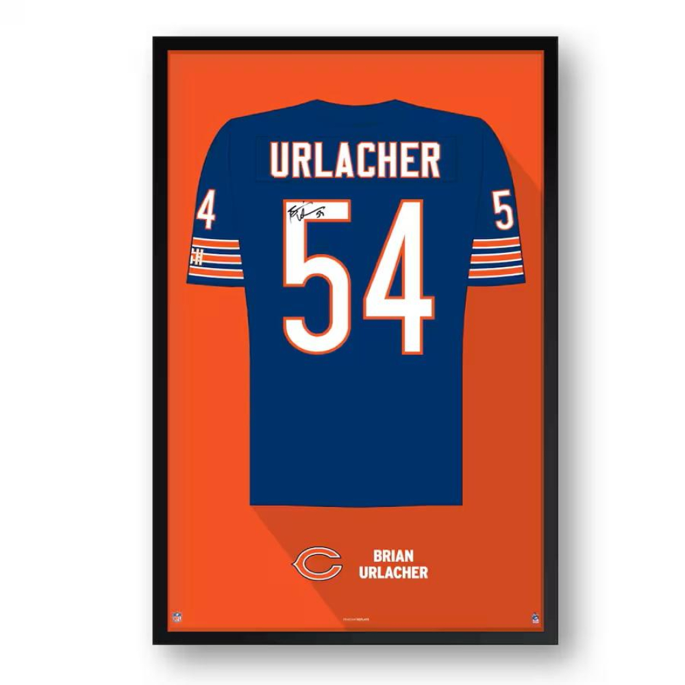 Brian Urlacher Bears Custom Framed Jersey Art Print at PristineAuction.com Brian Urlacher Bears Custom Framed Jersey Art Print at PristineAuction.com