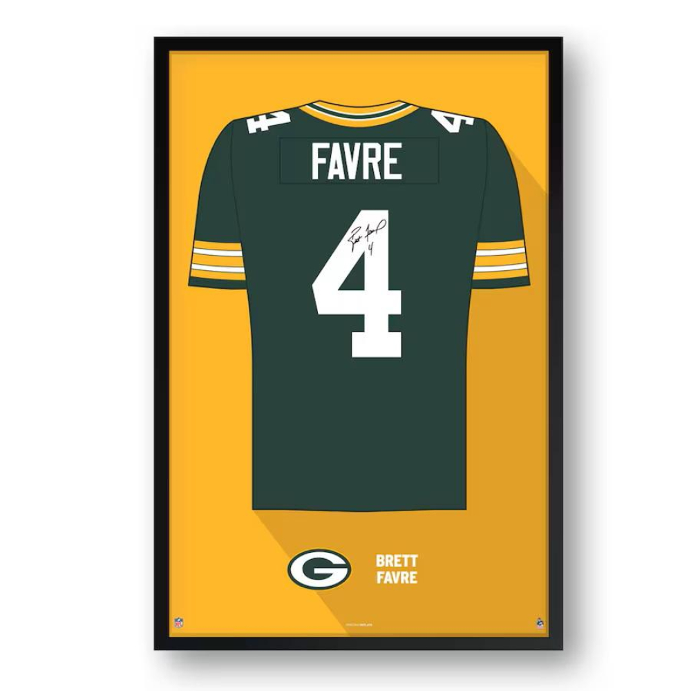 Brettt Favre Packers Custom Framed Jersey Art Print at PristineAuction.com Brettt Favre Packers Custom Framed Jersey Art Print at PristineAuction.com