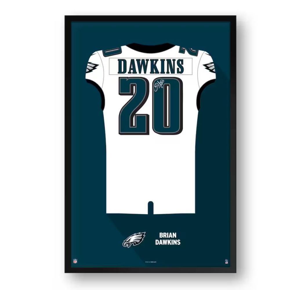 Brian Dawkins Eagles Custom Framed Jersey Art Print at PristineAuction.com Brian Dawkins Eagles Custom Framed Jersey Art Print at PristineAuction.com