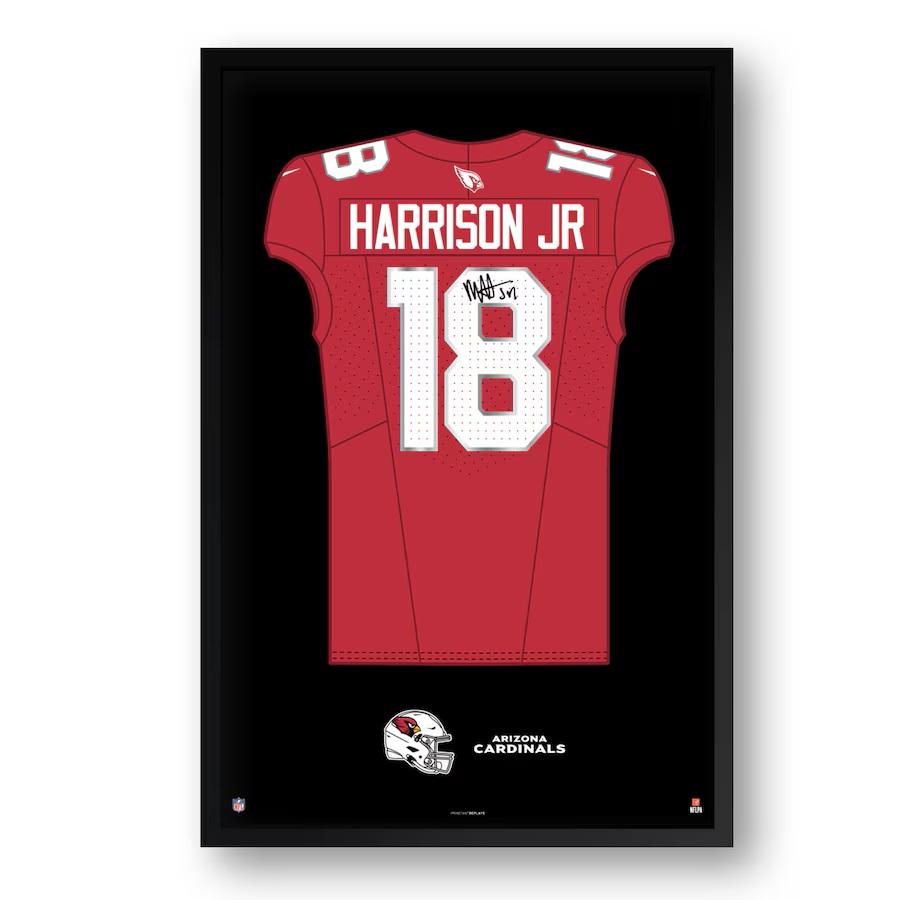 Marvin Harrison Jr. Cardinals Custom Framed Jersey Art Print at PristineAuction.com Marvin Harrison Jr. Cardinals Custom Framed Jersey Art Print at PristineAuction.com