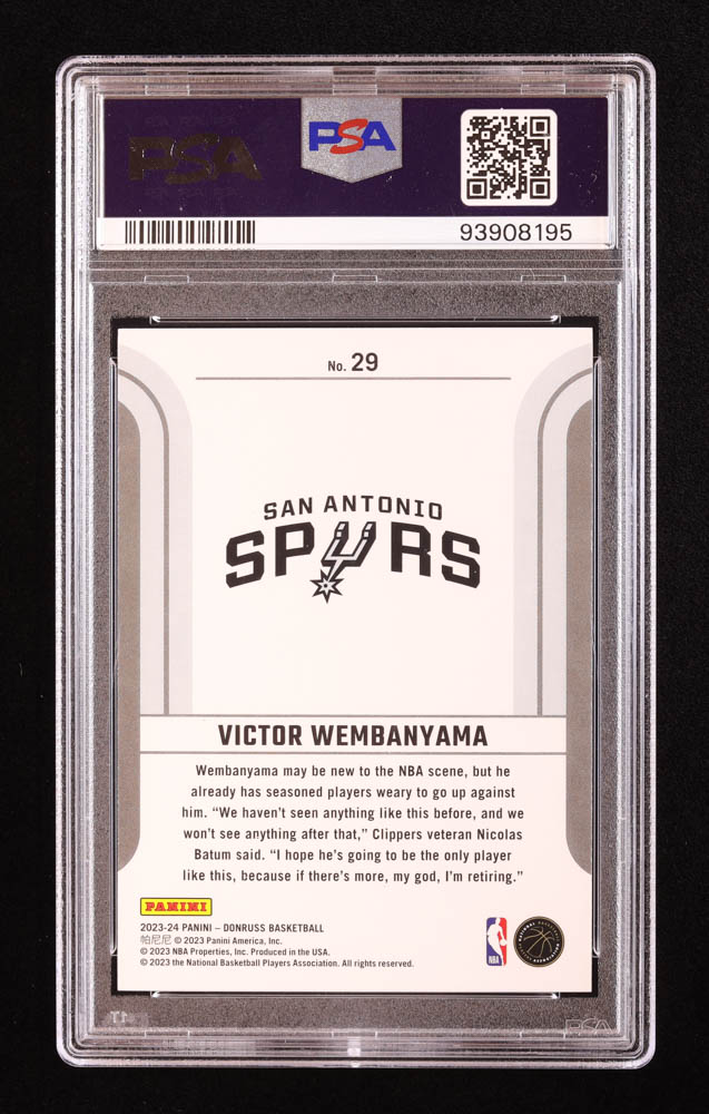 Victor Wembanyama 2023-24 Donruss Franchise Features #29 RC (PSA 10) at PristineAuction.com Victor Wembanyama 2023-24 Donruss Franchise Features #29 RC (PSA 10) at PristineAuction.com