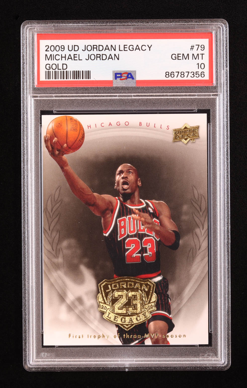 Michael Jordan 2009-10 Upper Deck Michael Jordan Legacy Collection Gold #79 (PSA 10) at PristineAuction.com Michael Jordan 2009-10 Upper Deck Michael Jordan Legacy Collection Gold #79 (PSA 10) at PristineAuction.com