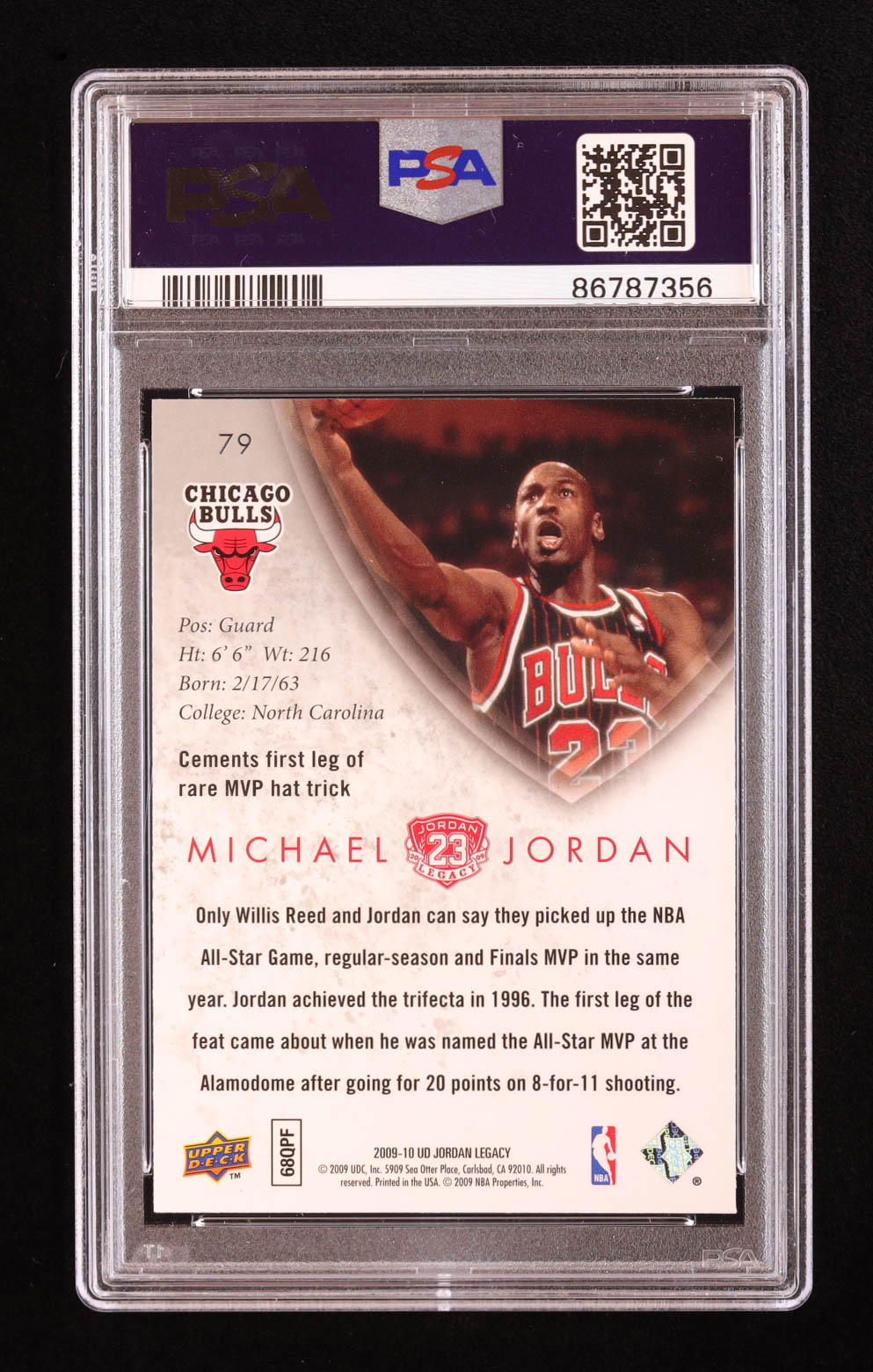 Michael Jordan 2009-10 Upper Deck Michael Jordan Legacy Collection Gold #79 (PSA 10) at PristineAuction.com Michael Jordan 2009-10 Upper Deck Michael Jordan Legacy Collection Gold #79 (PSA 10) at PristineAuction.com