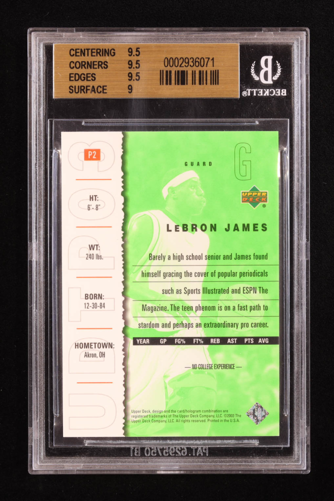 upper deck top prospects lebron james
