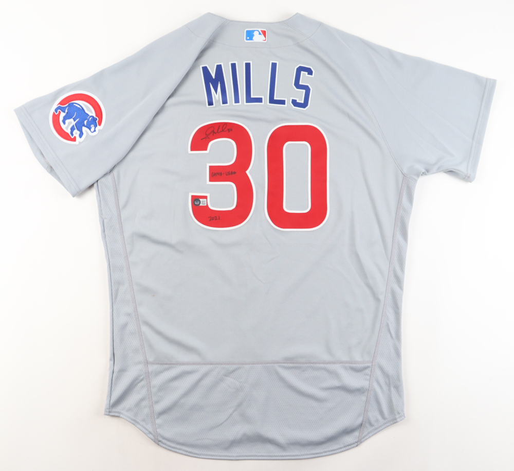 Alec Mills Signed Cubs Game-Used Jersey Inscribed "Game-Used 2021" (Beckett) at PristineAuction.com Alec Mills Signed Cubs Game-Used Jersey Inscribed "Game-Used 2021" (Beckett) at PristineAuction.com
