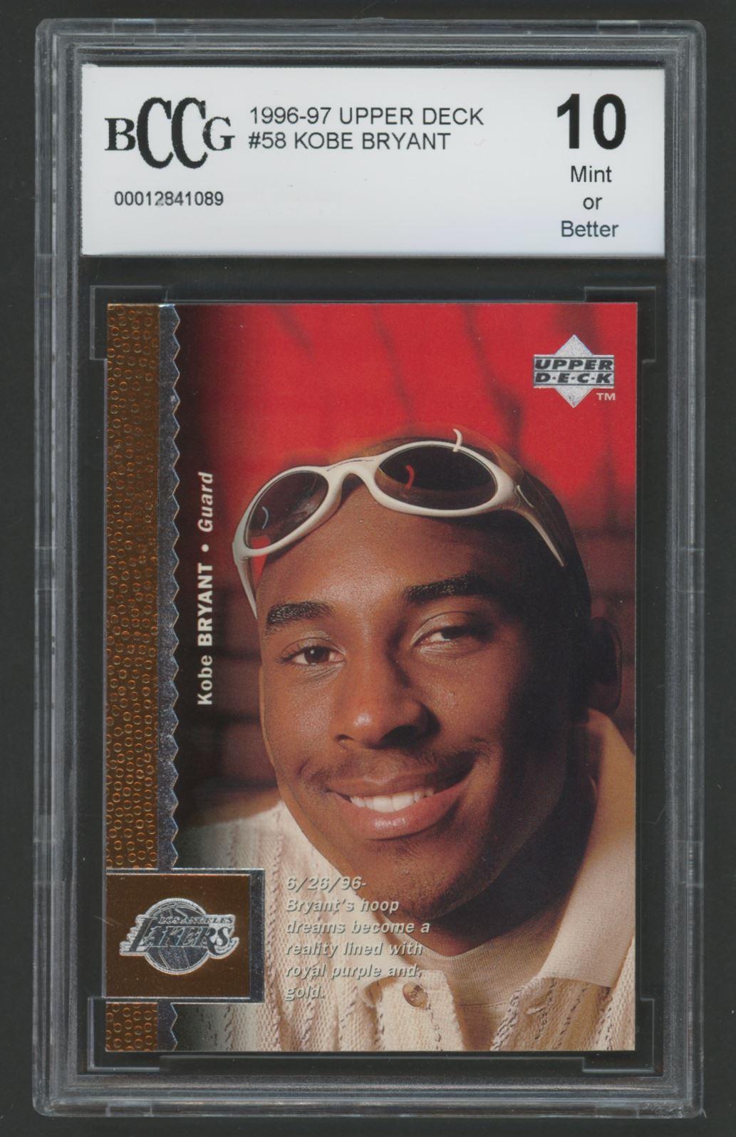 Kobe Bryant 1996-97 Upper Deck #58 RC (BCCG 10) at PristineAuction.com Kobe Bryant 1996-97 Upper Deck #58 RC (BCCG 10) at PristineAuction.com