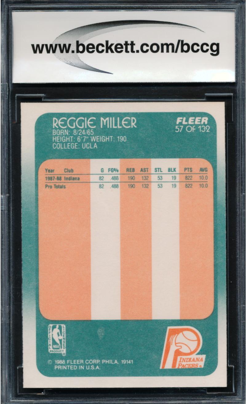 Reggie Miller 1988-89 Fleer #57 RC (BCCG 9) at PristineAuction.com Reggie Miller 1988-89 Fleer #57 RC (BCCG 9) at PristineAuction.com