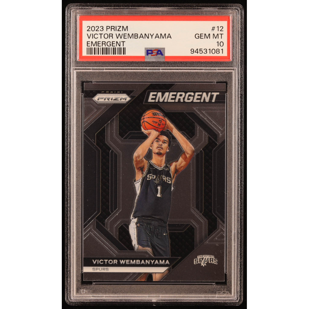 Victor Wembanyama 2023-24 Panini Prizm Emergent #12 RC (PSA 10) at PristineAuction.com