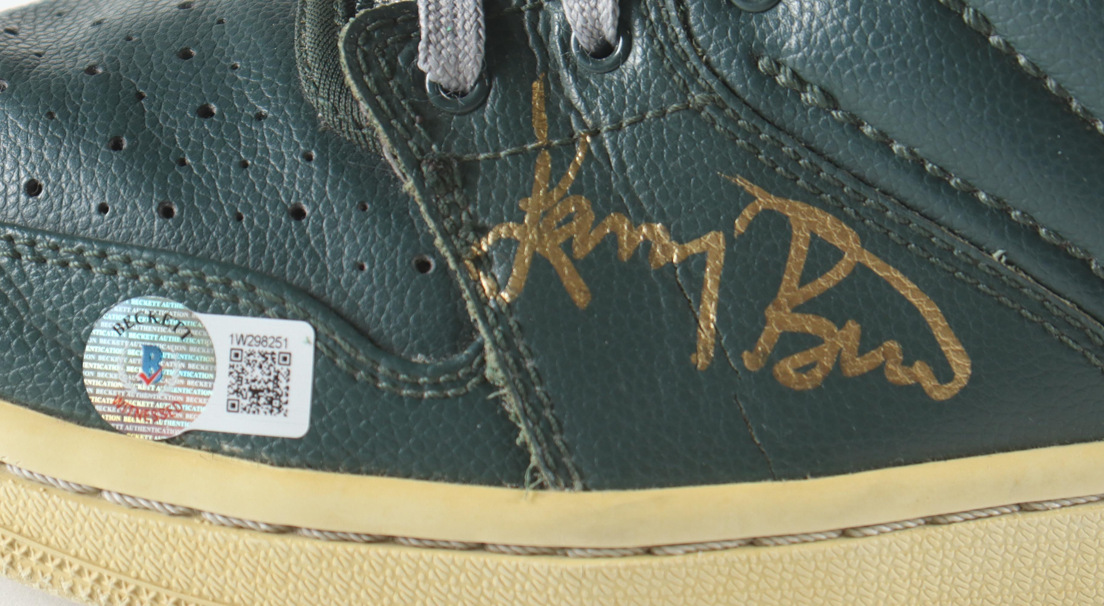 Larry Bird Signed Vintage Nike Air Jordan Celtics Basketball Shoe In Display Case (Beckett) at PristineAuction.com Larry Bird Signed Vintage Nike Air Jordan Celtics Basketball Shoe In Display Case (Beckett) at PristineAuction.com