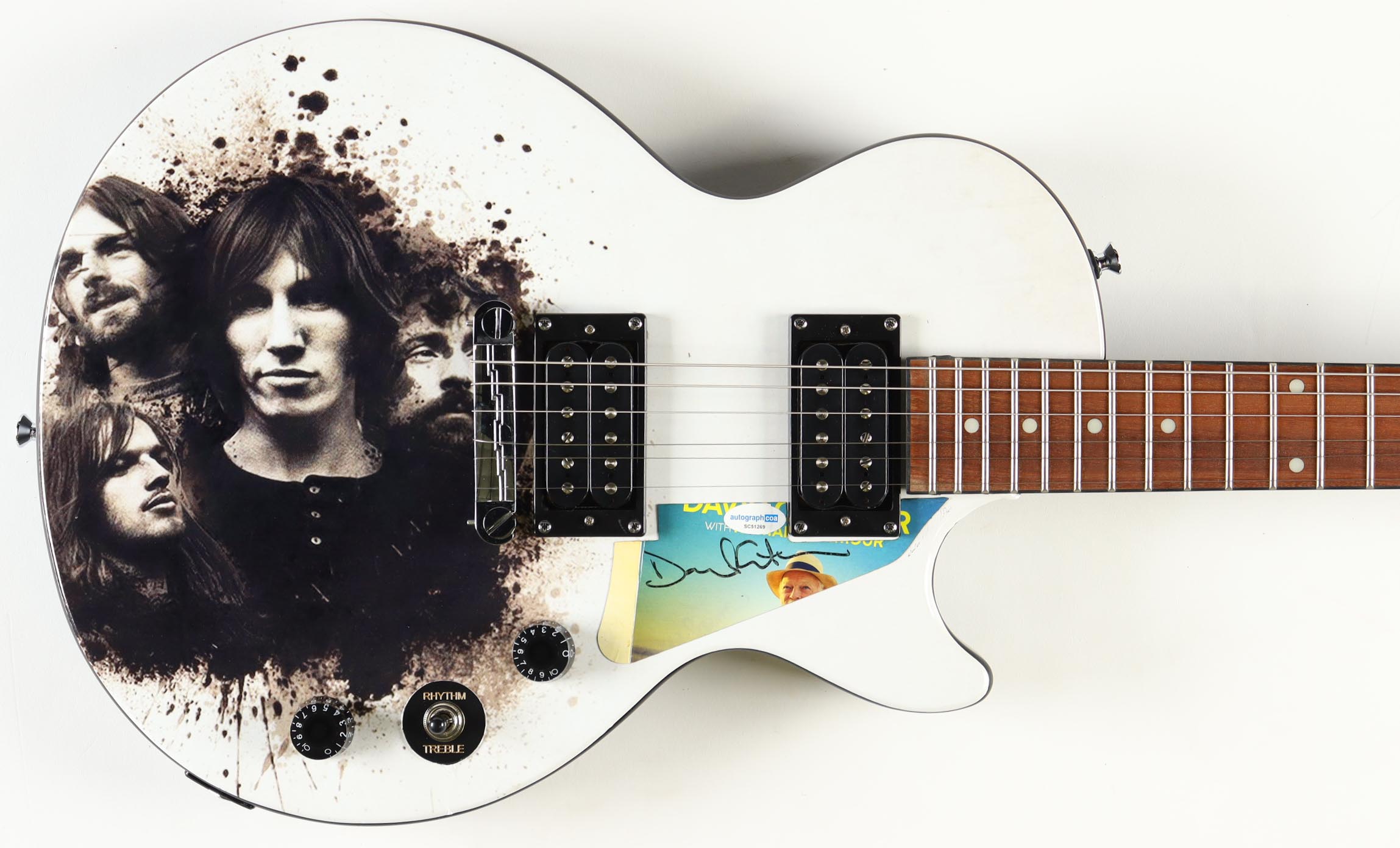 David Gilmour Signed "Pink Floyd" Epiphone Les Paul Electric Guitar (AutographCOA) at PristineAuction.com David Gilmour Signed "Pink Floyd" Epiphone Les Paul Electric Guitar (AutographCOA) at PristineAuction.com