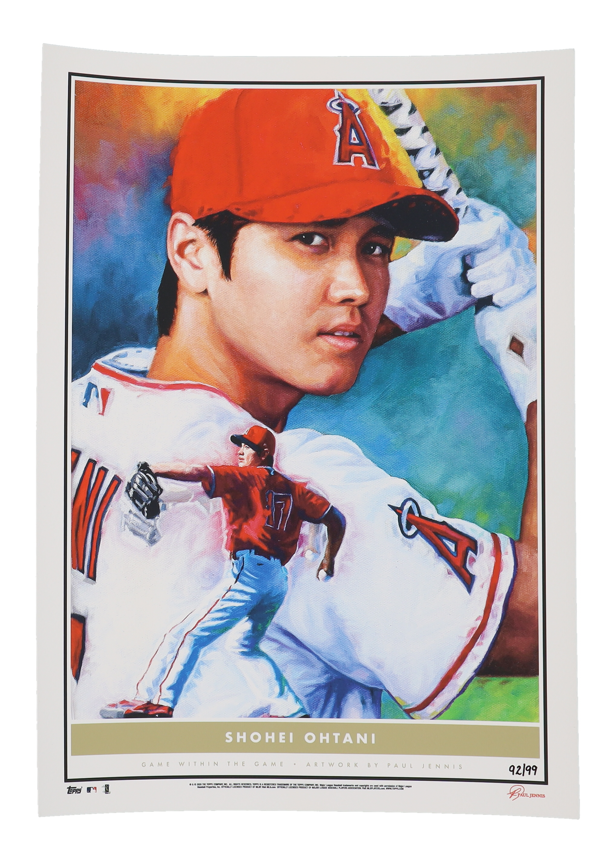Shohei Ohtani LE Topps "Game Within The Game" 10x14 Lithograph at PristineAuction.com Shohei Ohtani LE Topps "Game Within The Game" 10x14 Lithograph at PristineAuction.com
