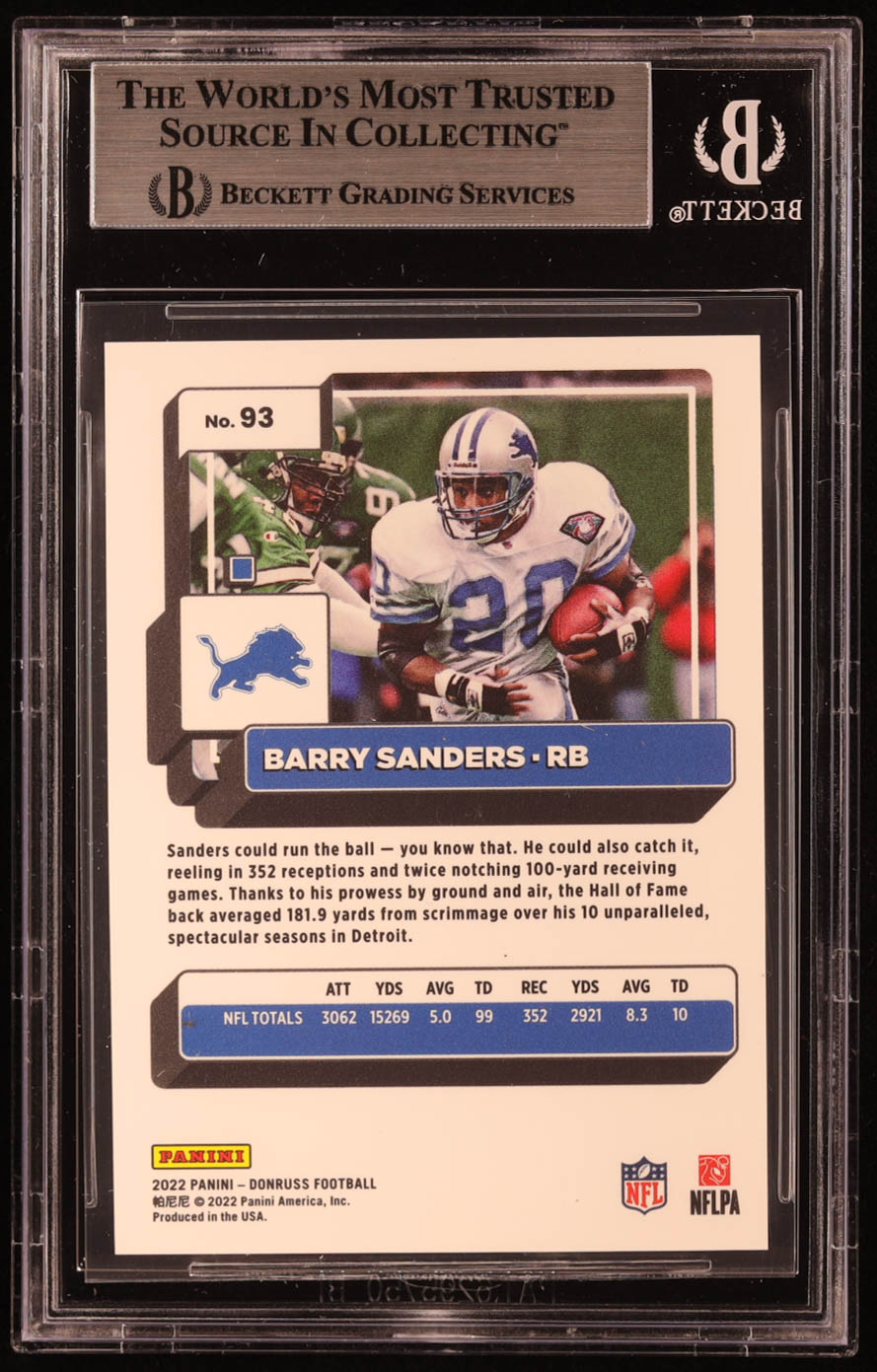 Barry Sanders 2022 Donruss Press Proof Premium #93 (BGS 9) at PristineAuction.com Barry Sanders 2022 Donruss Press Proof Premium #93 (BGS 9) at PristineAuction.com