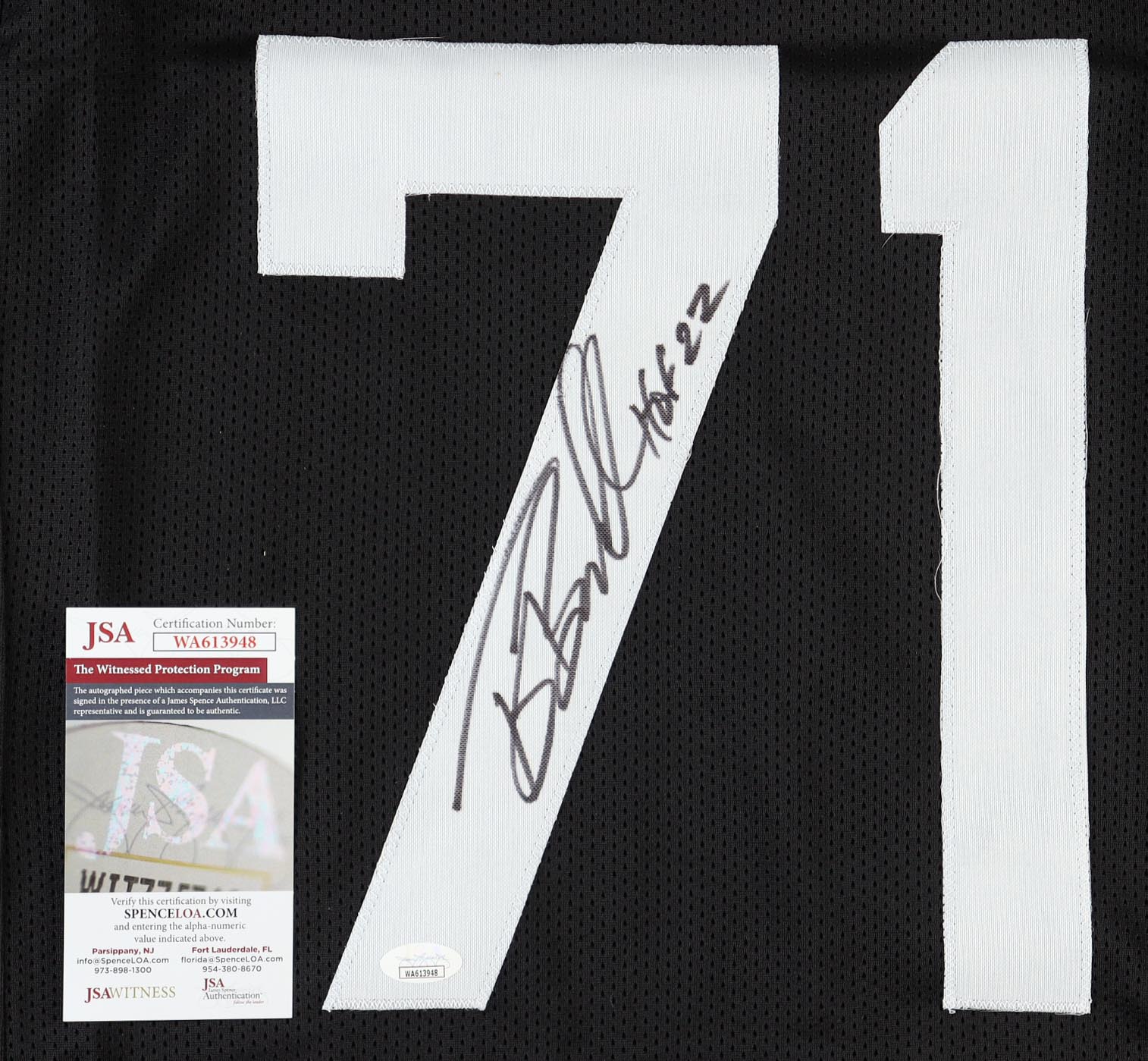 Tony Boselli Signed Jersey Inscribed "HOF 22" (JSA) at PristineAuction.com Tony Boselli Signed Jersey Inscribed "HOF 22" (JSA) at PristineAuction.com