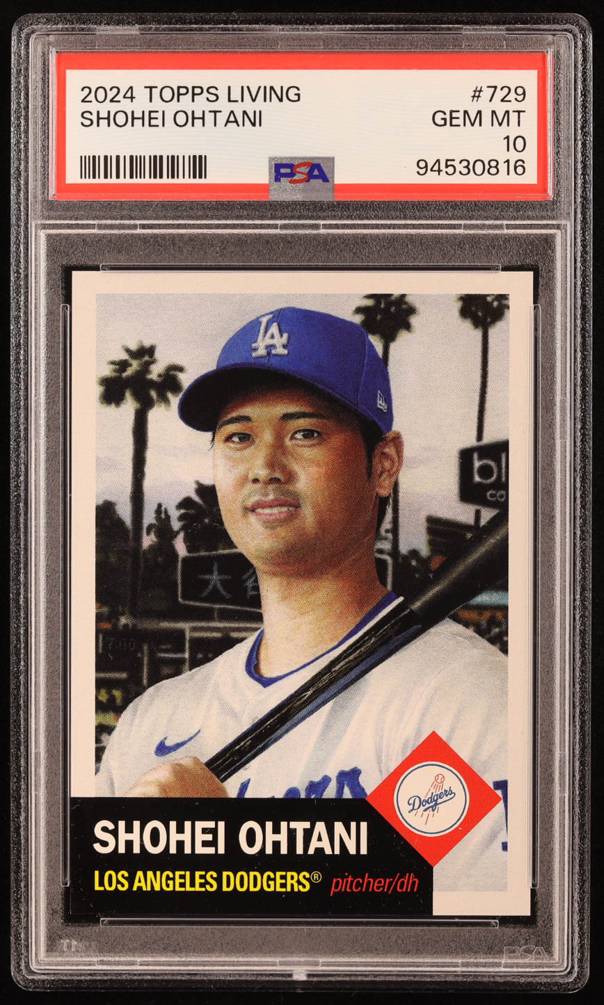 Shohei Ohtani 2024 Topps Living #729 (PSA 10) at PristineAuction.com Shohei Ohtani 2024 Topps Living #729 (PSA 10) at PristineAuction.com