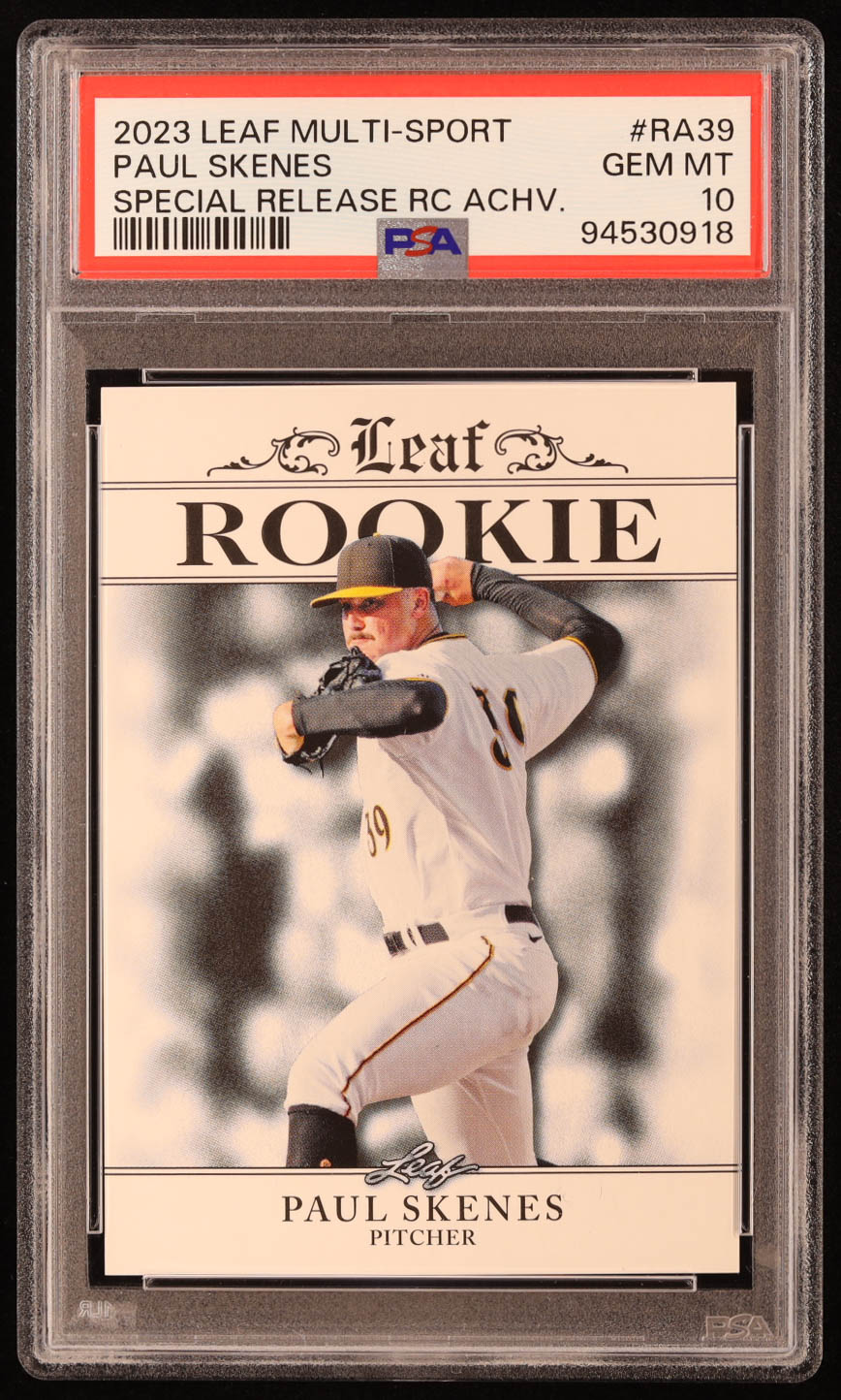 Paul Skenes 2023 Leaf Special Release Rookie Achievement #RA39 RC (PSA 10) at PristineAuction.com Paul Skenes 2023 Leaf Special Release Rookie Achievement #RA39 RC (PSA 10) at PristineAuction.com
