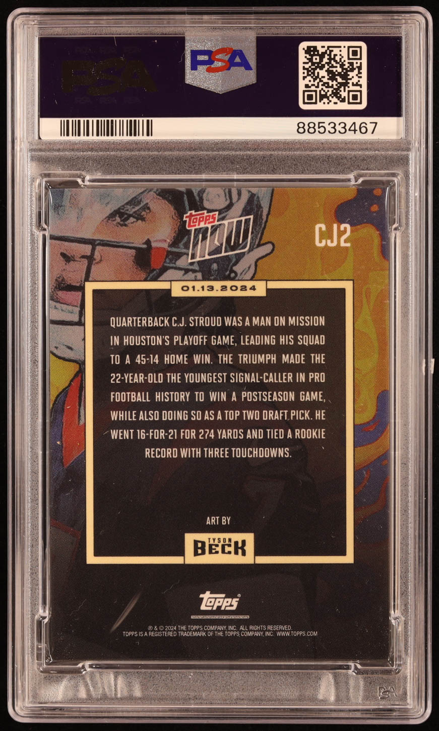 CJ Stroud 2023 Topps Now CJ Stroud Record Breaker #CJ2 RC (PSA 10) at PristineAuction.com CJ Stroud 2023 Topps Now CJ Stroud Record Breaker #CJ2 RC (PSA 10) at PristineAuction.com