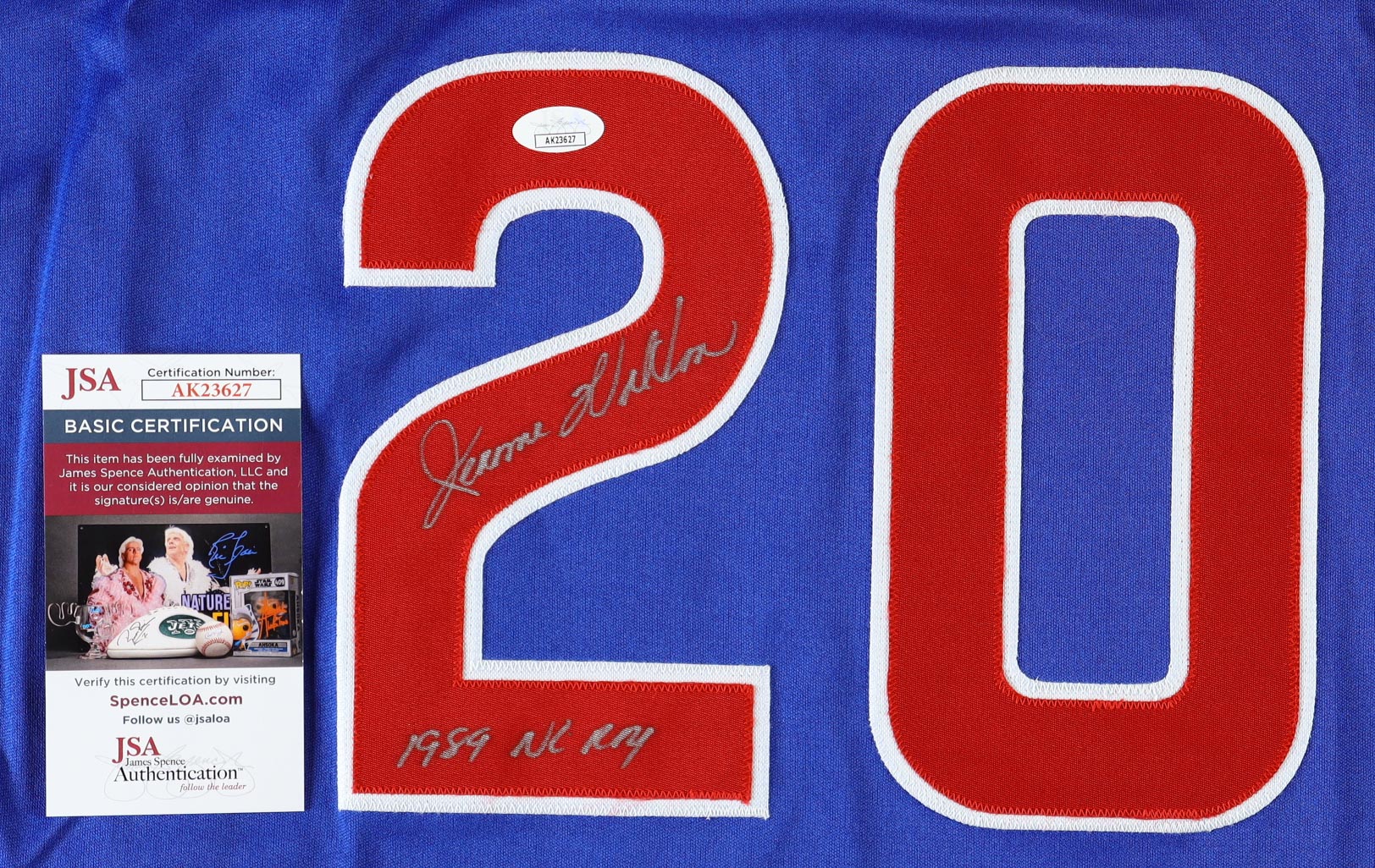 Jerome Walton Signed Jersey Inscribed "1989 NL ROY" (JSA) at PristineAuction.com Jerome Walton Signed Jersey Inscribed "1989 NL ROY" (JSA) at PristineAuction.com